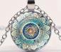 Preview: Halskette Buddhismus Chakra mit Vintage Glaskuppel – Spiritueller Schmuck