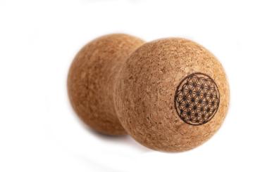 Preview: Faszien Duoball aus natürlichem Kork zur Muskelentspannung und Massage