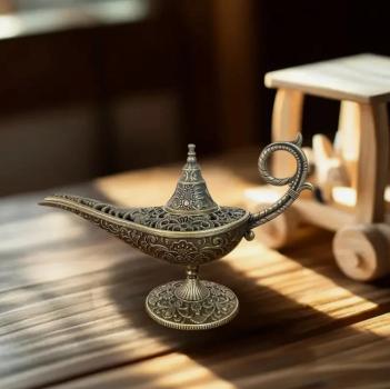 Preview: Eleganter Räucherkegel-Halter aus Zinklegierung im orientalischen Antik-Stil mit filigranen Verzierungen