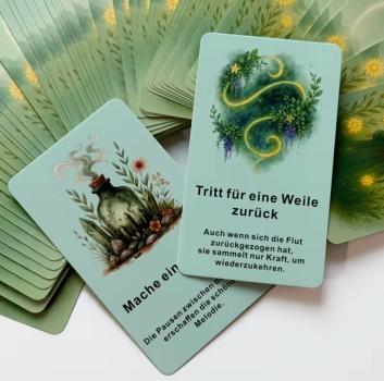 Grüne Orakelkarten Rückseite Mond Hexe