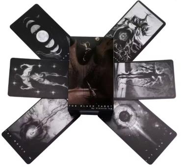 Preview: The Black Tarot by Victoria Iva – Mystisches Tarot-Deck in Schwarz-Weiß