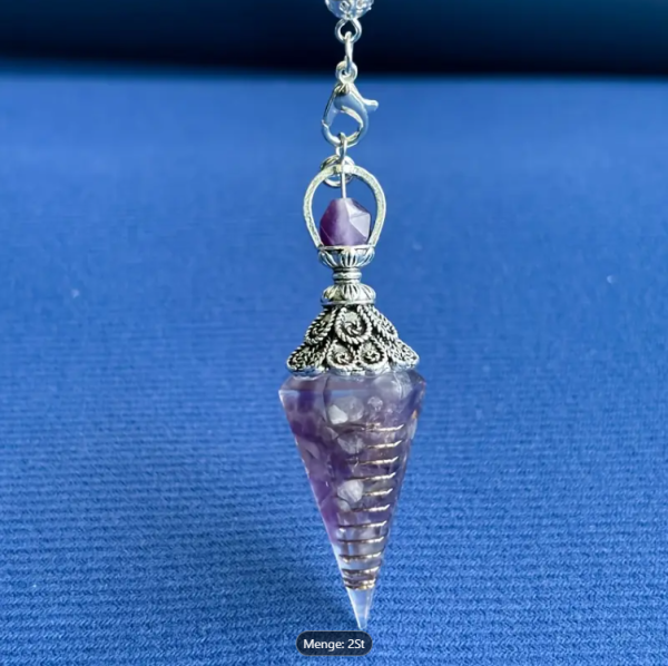 Sechseckiges Amethyst Kristall Wünschelrutenpendel – Spirituelles Pendel aus Amethyst Sechseckiges Amethyst Kristall Wünschelrutenpendel – Spirituelles Pendel aus Amethyst
