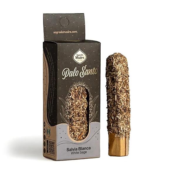 Sagrada Madre Palo Santo Räucherstäbchen mit Weißem Salbei – Handgefertigtes Natur-Räucherwerk für eine harmonische Atmosphäre. Sagrada Madre Palo Santo Räucherstäbchen mit Weißem Salbei – Handgefertigtes Natur-Räucherwerk für eine harmonische Atmosphäre.