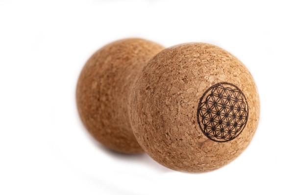 Faszien Duoball aus natürlichem Kork zur Muskelentspannung und Massage