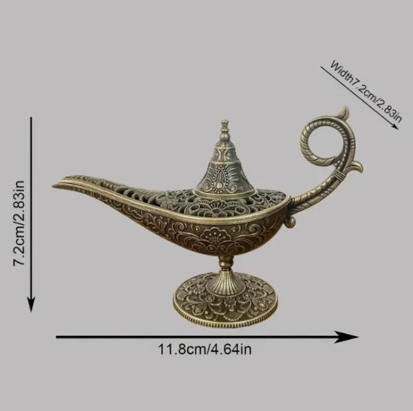 Orientalische Duftlampe aus Zinklegierung, detailreich verzierter Räucherkegel-Halter