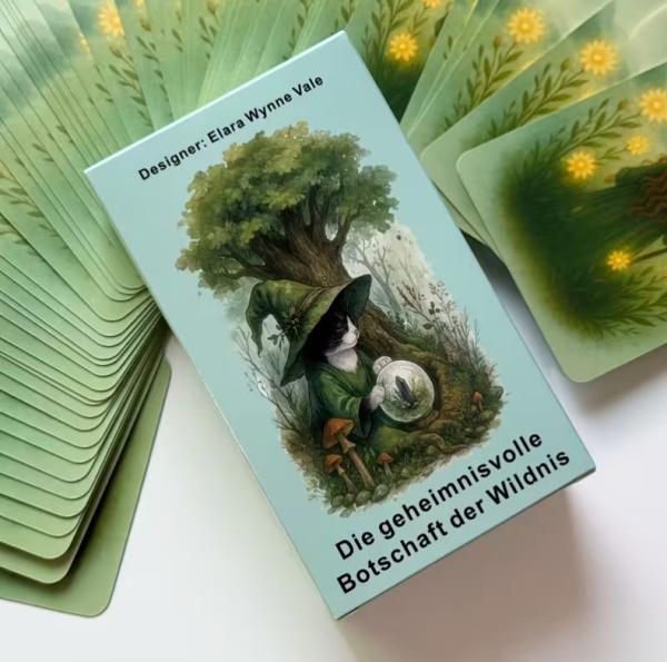 Grüne Orakelkarten Rückseite Mond Hexe