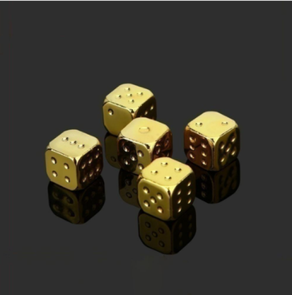 Goldener Würfel - vergoldetes messing - 6 seitig Goldener Würfel - vergoldetes messing - 6 seitig
